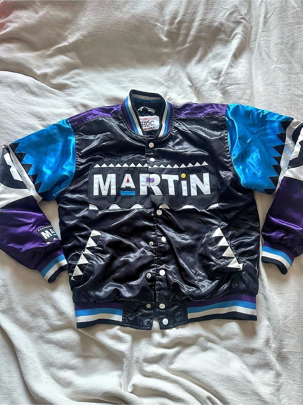 Headgear Classics Martin 8 Ball Satin Jacket Black & Purple Medium